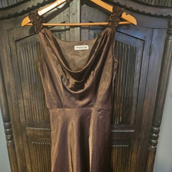 Silk chocolate Brown dress - Picture 1 of 2